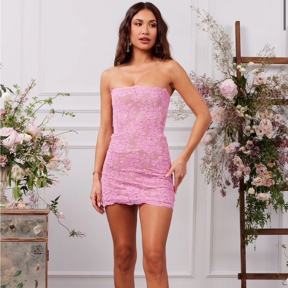 V. Chapman Kylie Lace Dress in Pink Size 0 - Picture 1 of 6